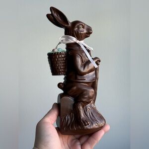 Vintage Faux Milk Chocolate Easter Bunny Brown Standing Figurine Display Decor